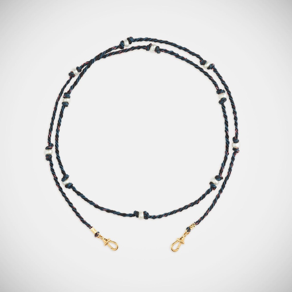 Marie Lichtenberg Mauli Cord Silky Blue and Black (73cm)